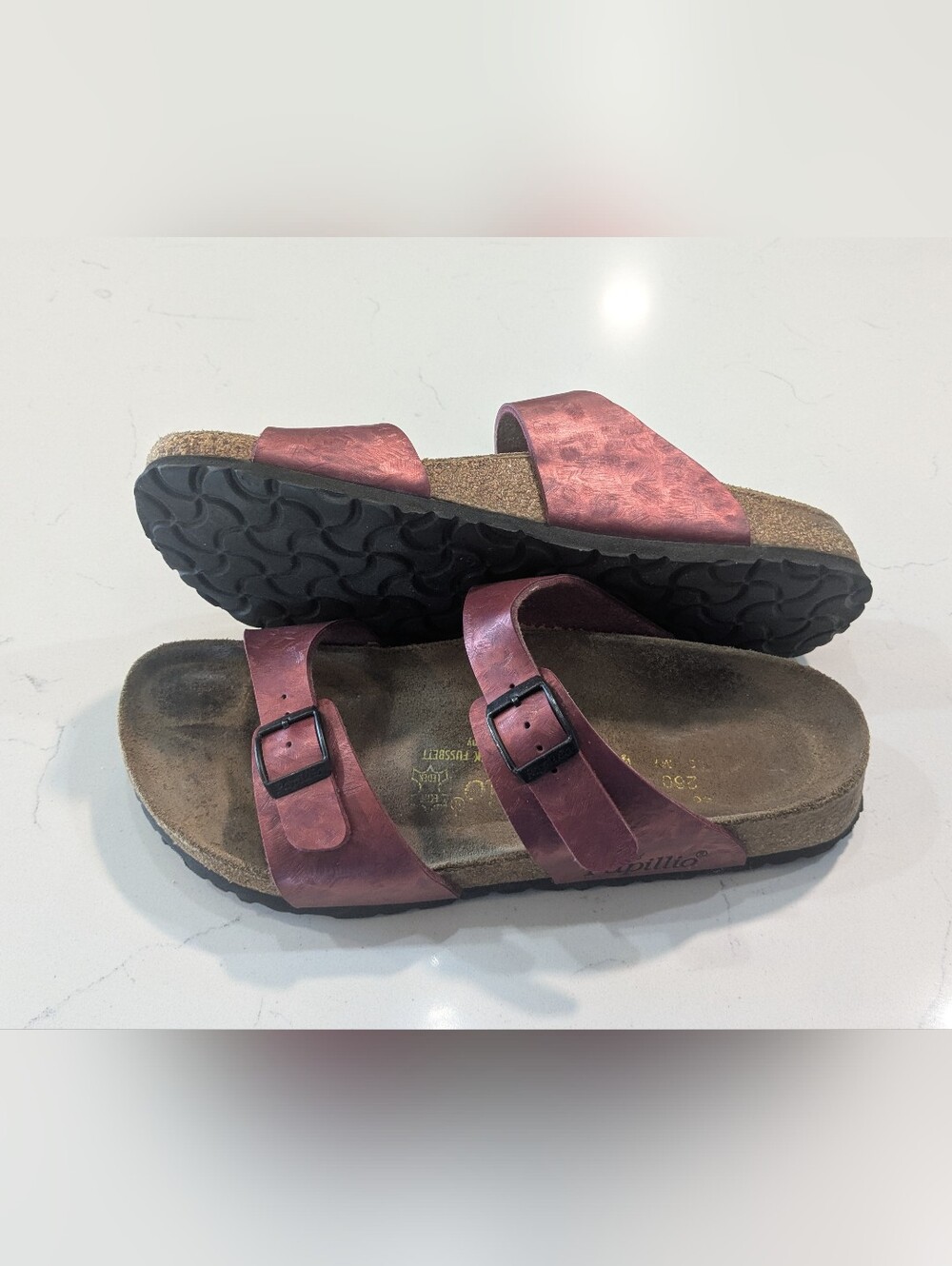Birkenstock Papillio Sandals. Classic 2 Strap. Cooper-Red. Euro 40